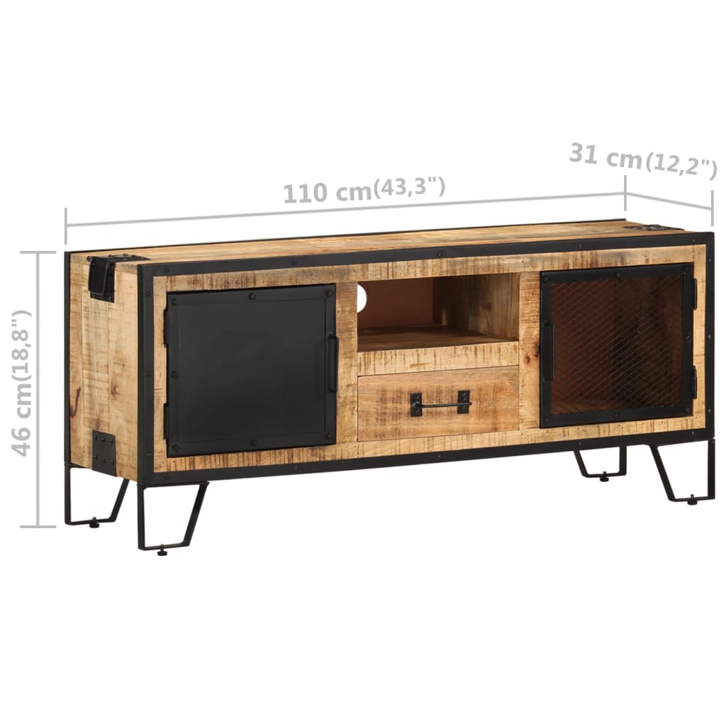 Televizora galdiņš, 110x31x46 cm, neapstrādāts mango koks