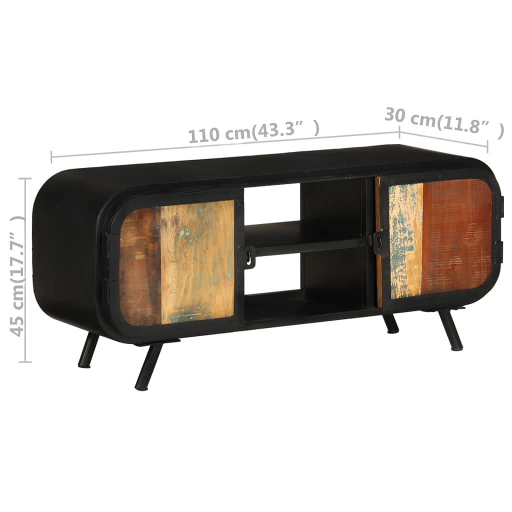 TV skapītis, 110x30x45cm, pārstrādāta masīvkoka karkass