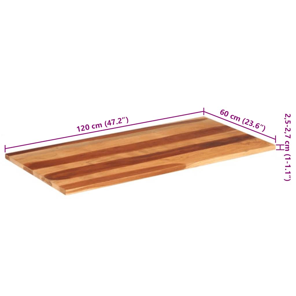 Stalviršis, 120x60x(2,5–2,7)cm, akacijos medienos masyvas