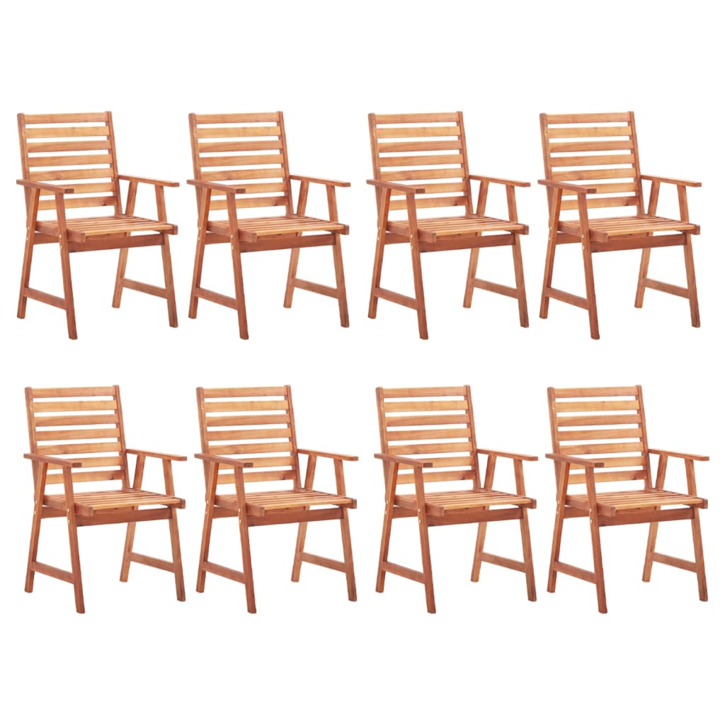 Outdoor Dining Chairs, 8 pcs, Solid Acacia Wood