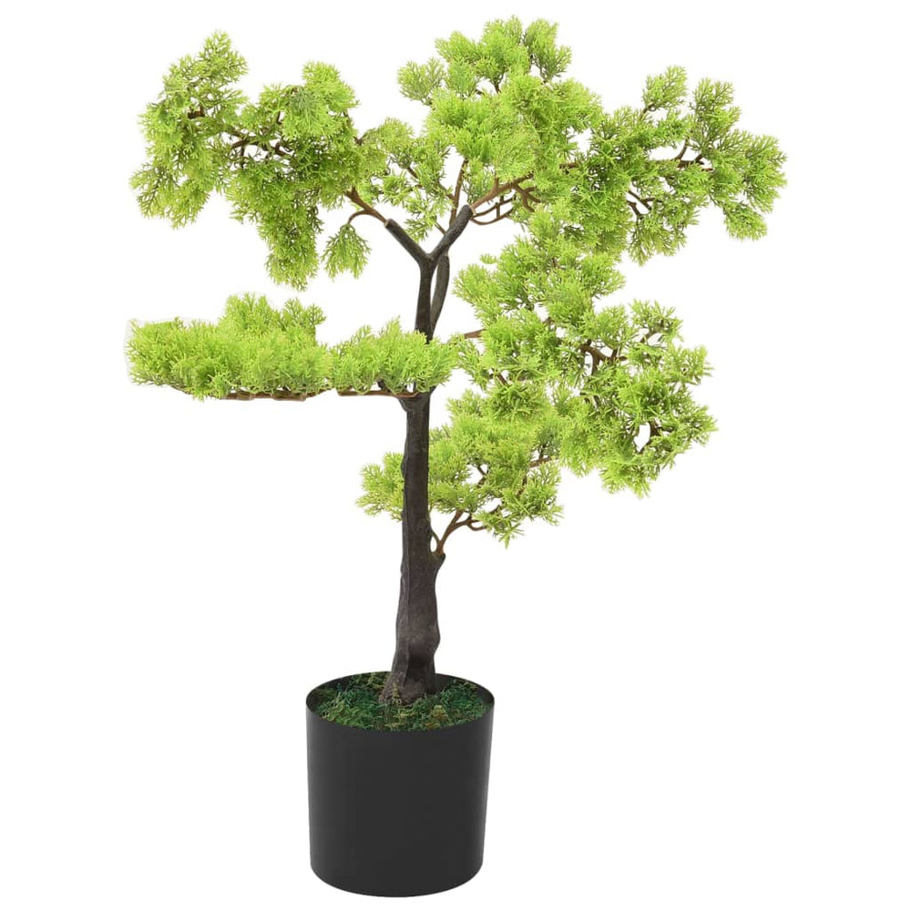 Artificial Cypress Bonsai Tree with Pot, 60cm, Green