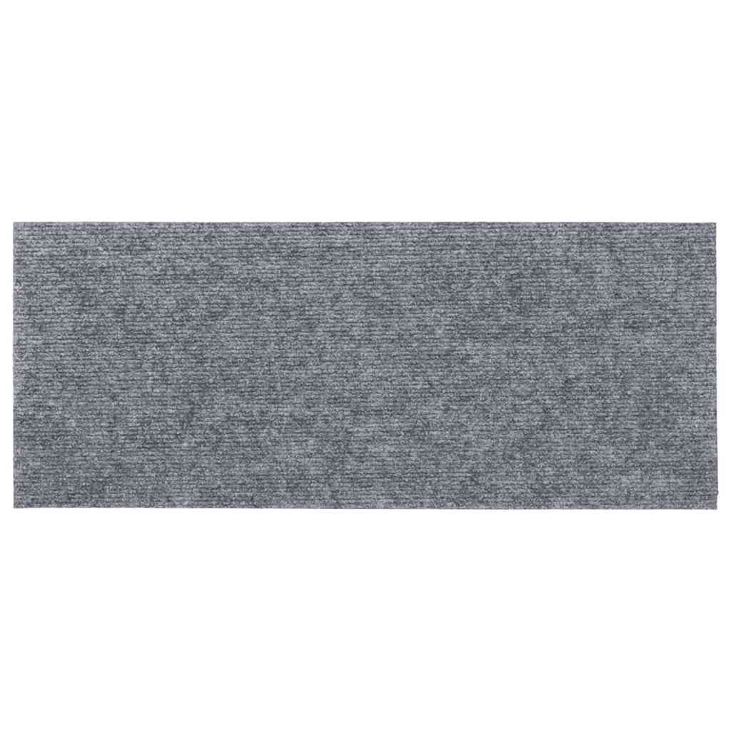 Stair mats, self-adhesive, 15 pcs, 60x25 cm, light grey, rectangular