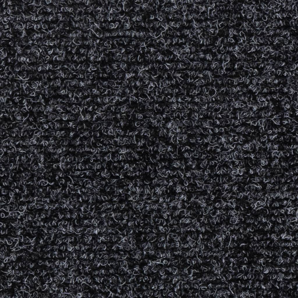Kāpņu paklājiņi, pašlīmējoši, 15 gab., pelēki, taisnstūrveida, 76 x 20 cm