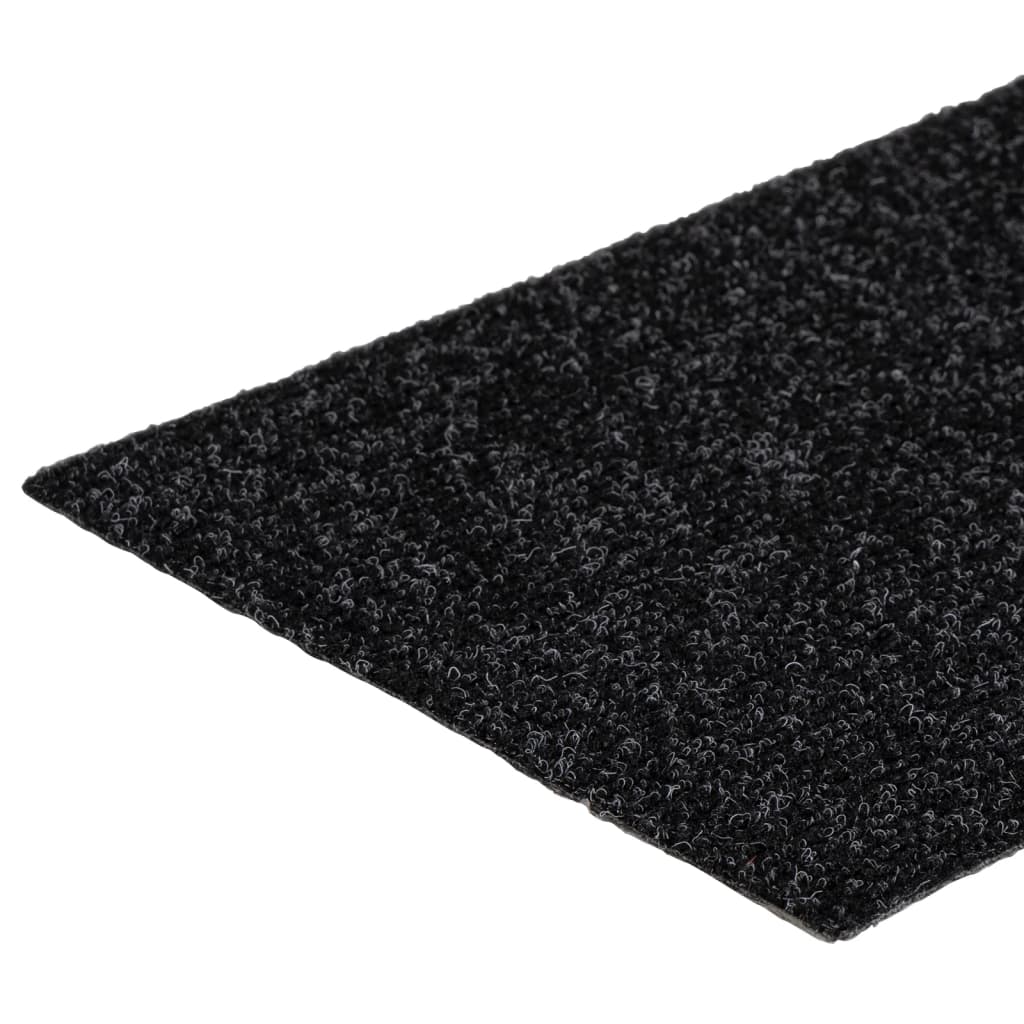 Stair mats, self-adhesive, 15 pcs, black, rectangular, 76 x 20 cm