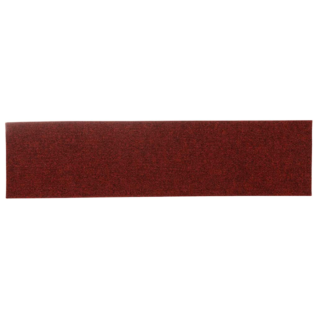 Stair mats, self-adhesive, 15 pcs, 76x20 cm, burgundy, rectangular