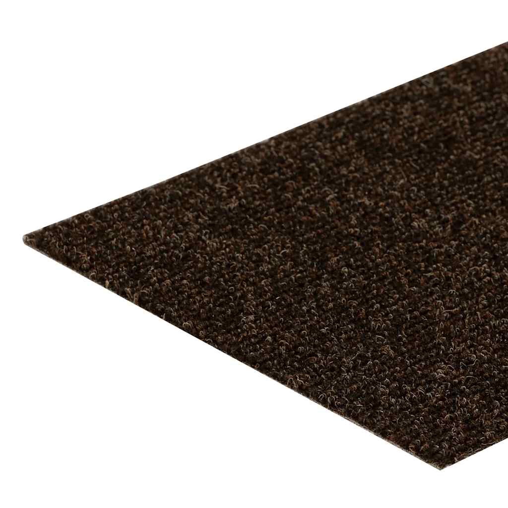 Stair mats, self-adhesive, 15 pcs, 76x20 cm, brown, rectangular