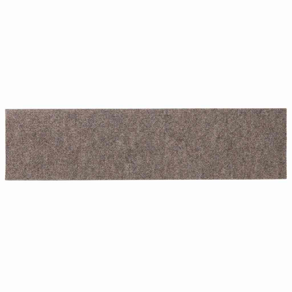 Stair mats, self-adhesive, 15 pcs., 76x20 cm, sand, rectangular