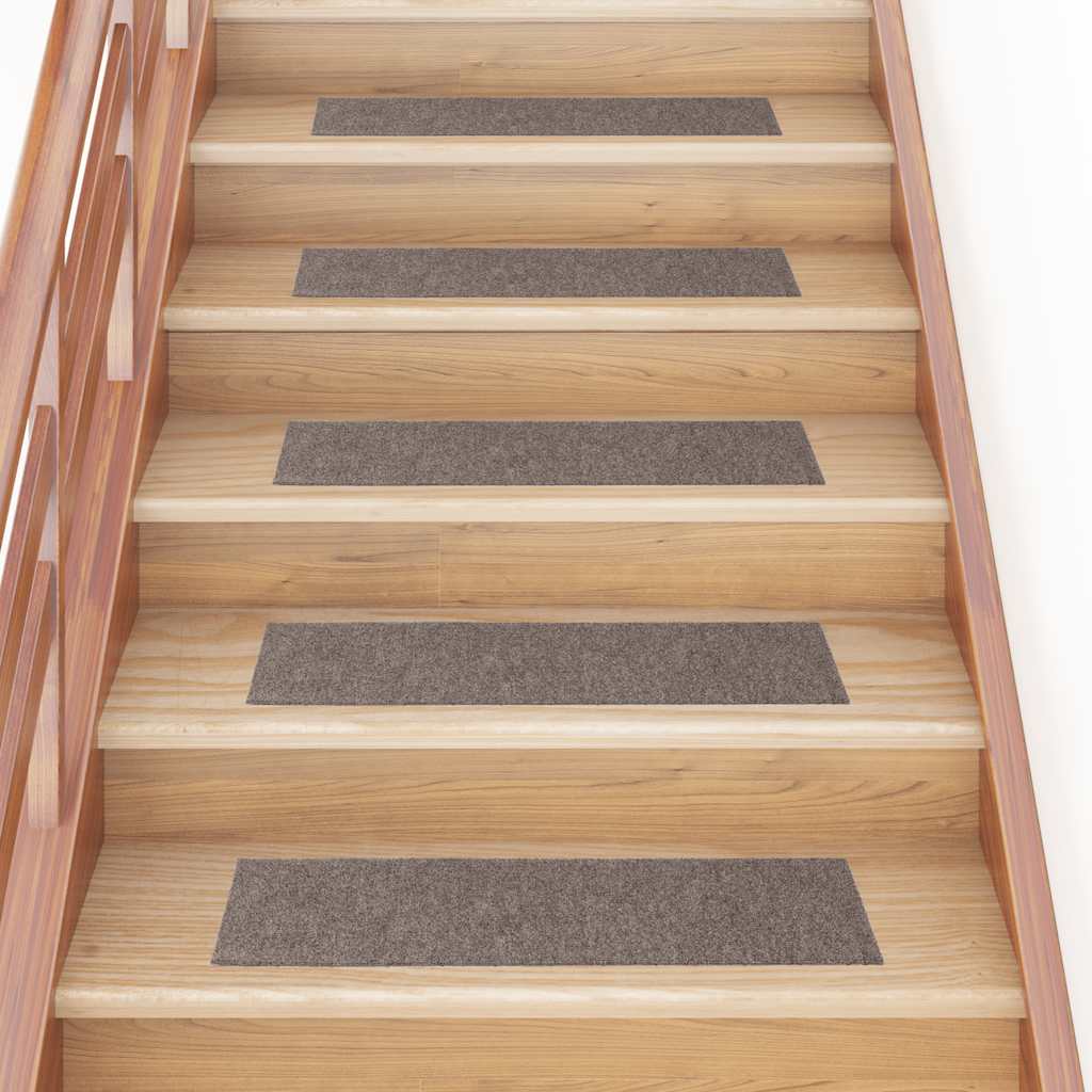 Stair mats, self-adhesive, 15 pcs., 76x20 cm, sand, rectangular