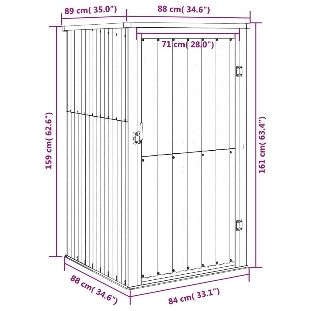 Tool shed MARLOW, grey, 88x89cm