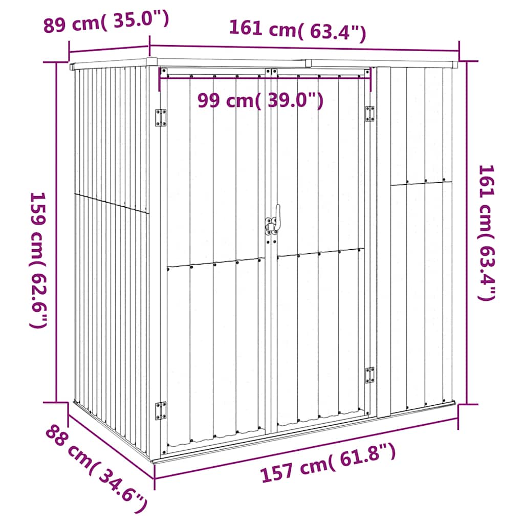 Tool Shed MARLOW, grey, 161x89cm
