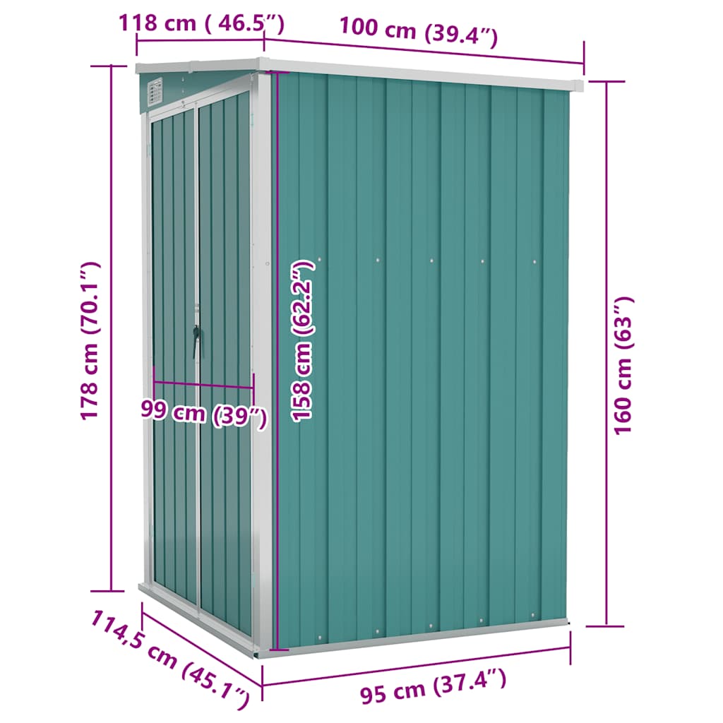 Shed MARLOW, green, 118x100cm