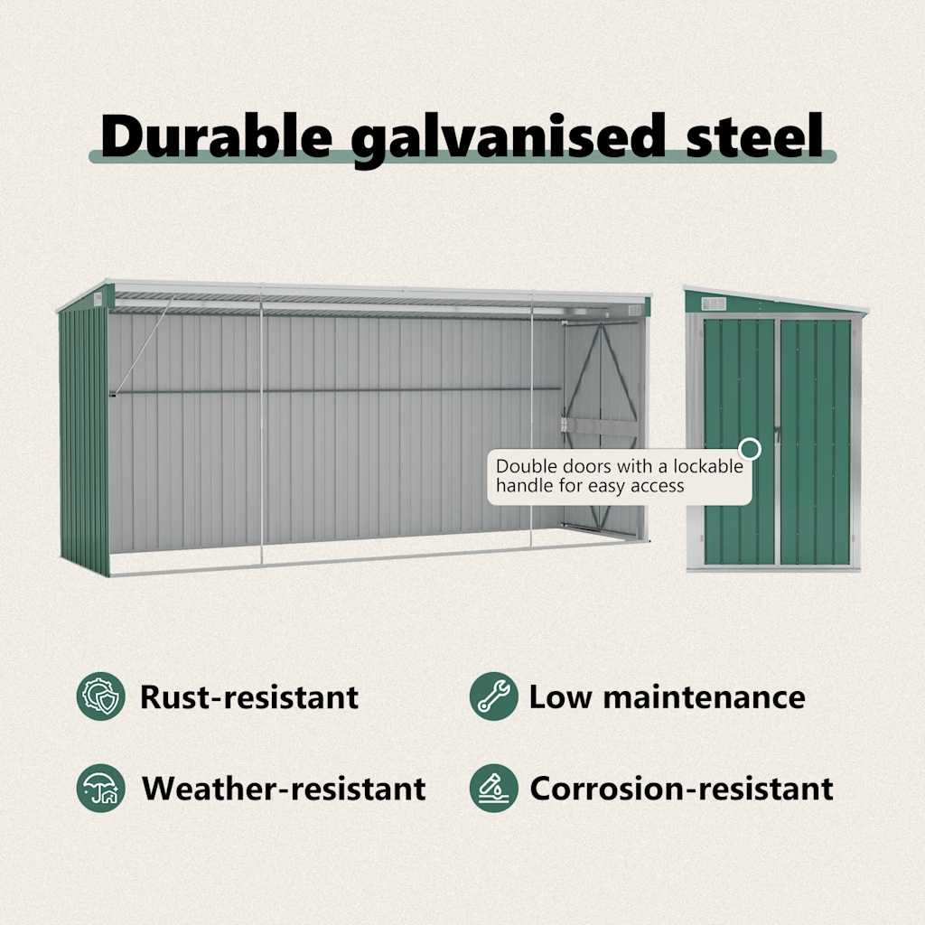 Shed MARLOW, green, 118x382cm