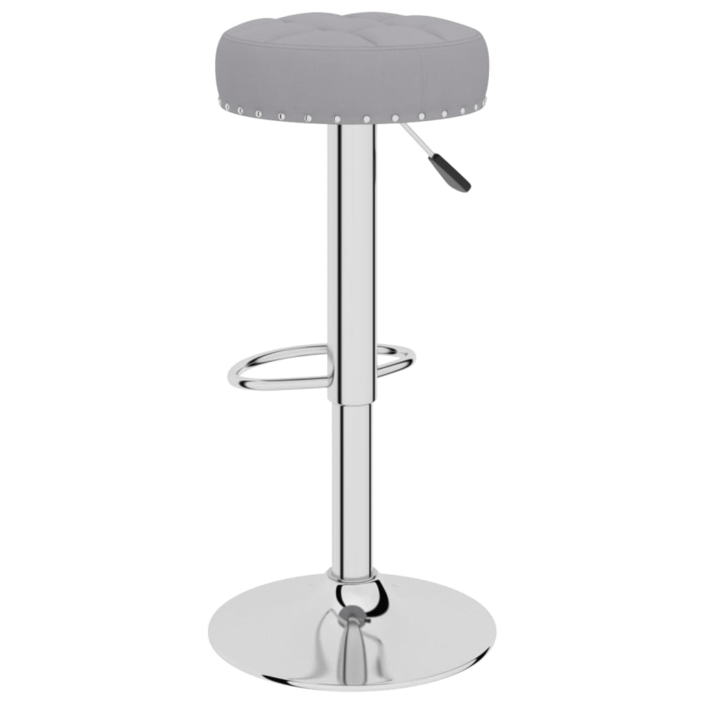 Bar stools, 2 pcs, grey, fabric
