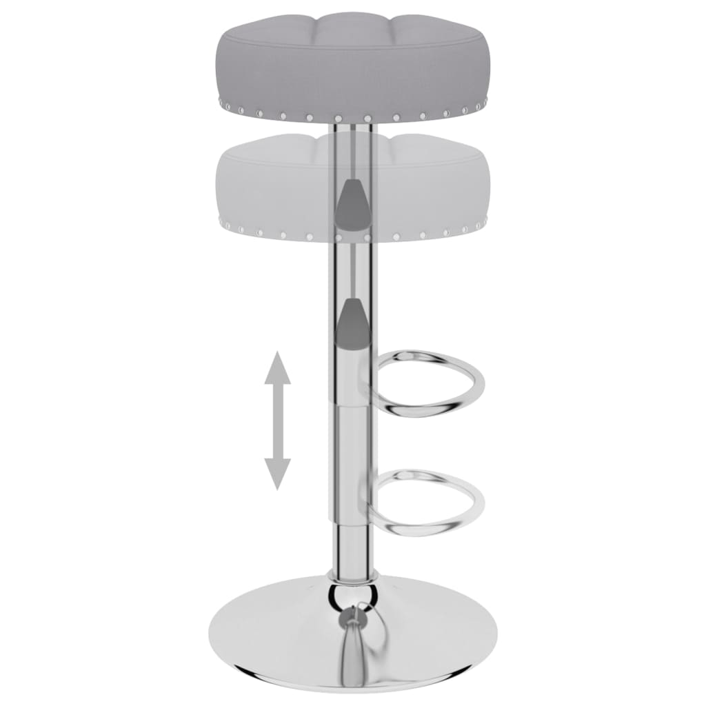 Bar stools, 2 pcs, grey, fabric