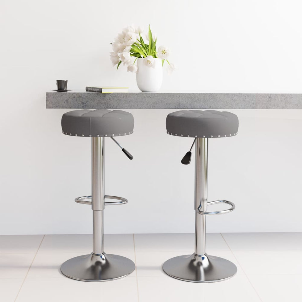 Bar stools, 2 pcs., dark grey, fabric