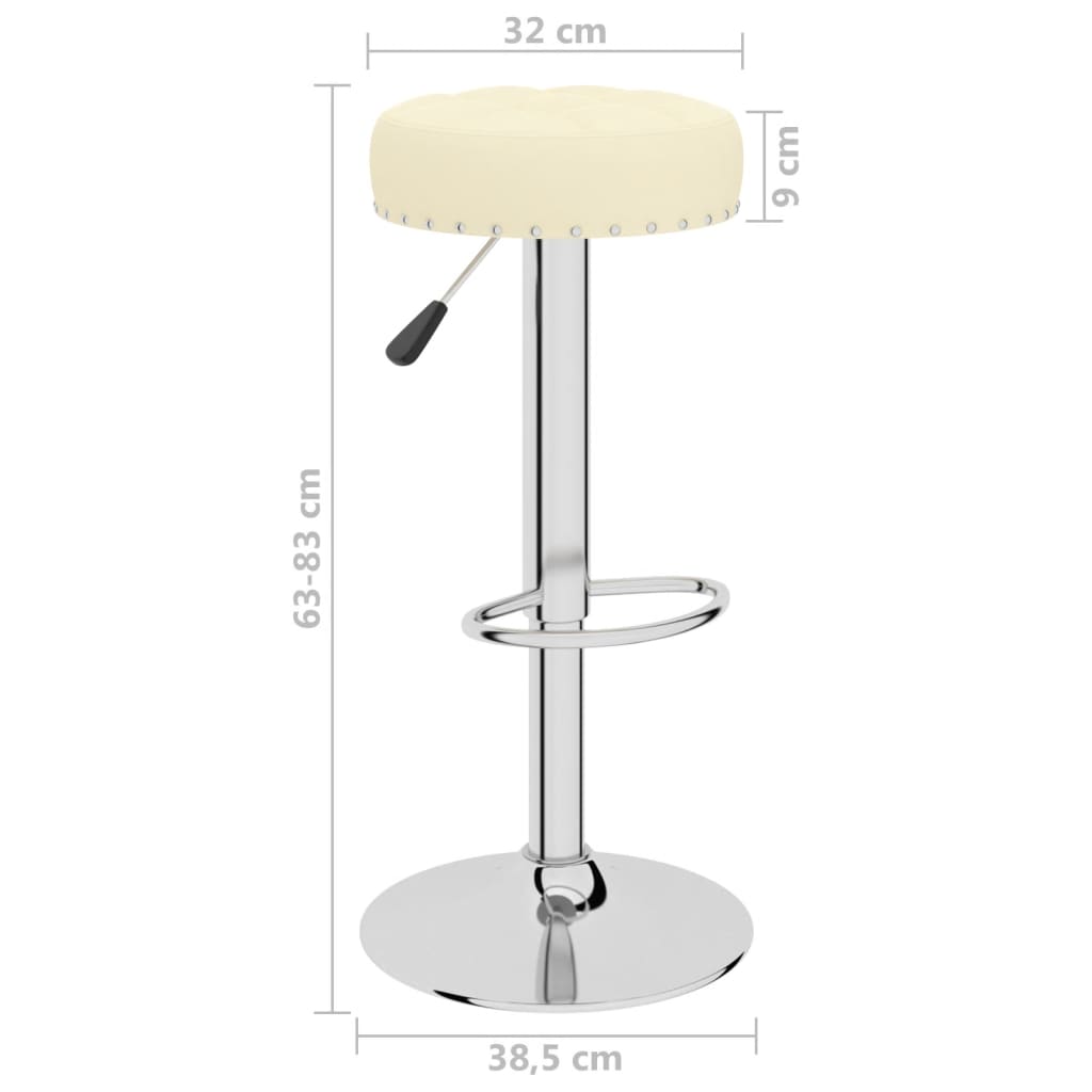 Bar stools, 2 pcs., cream, fabric