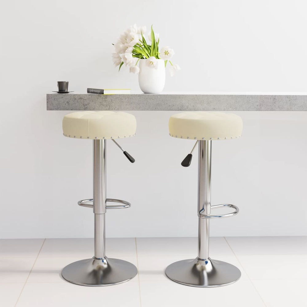 Bar stools, 2 pcs., cream, fabric