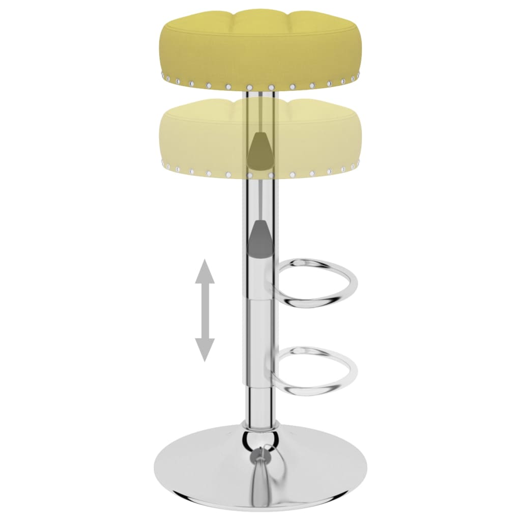 Bar stools, 2 pcs, green, fabric
