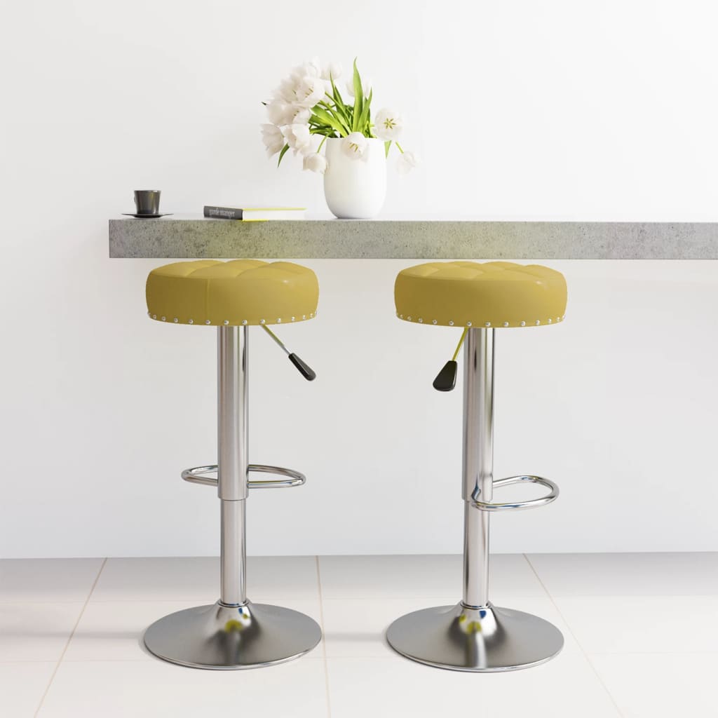 Bar stools, 2 pcs, green, fabric