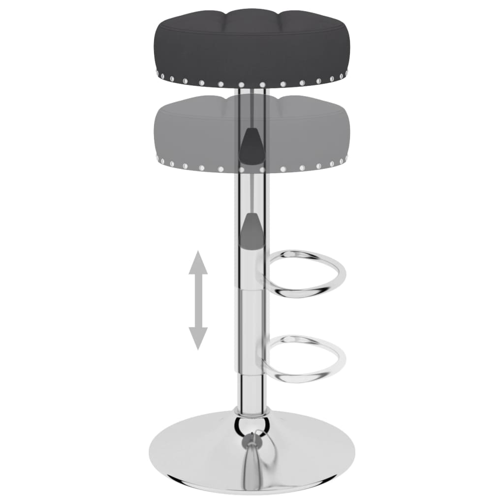 Bar stools, 2 pcs, black, fabric