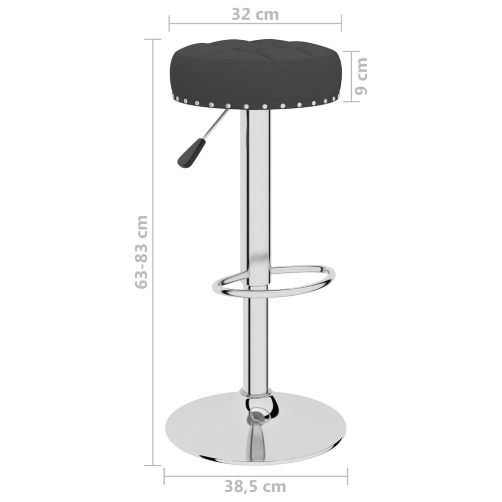 Bar stools, 2 pcs, black, fabric