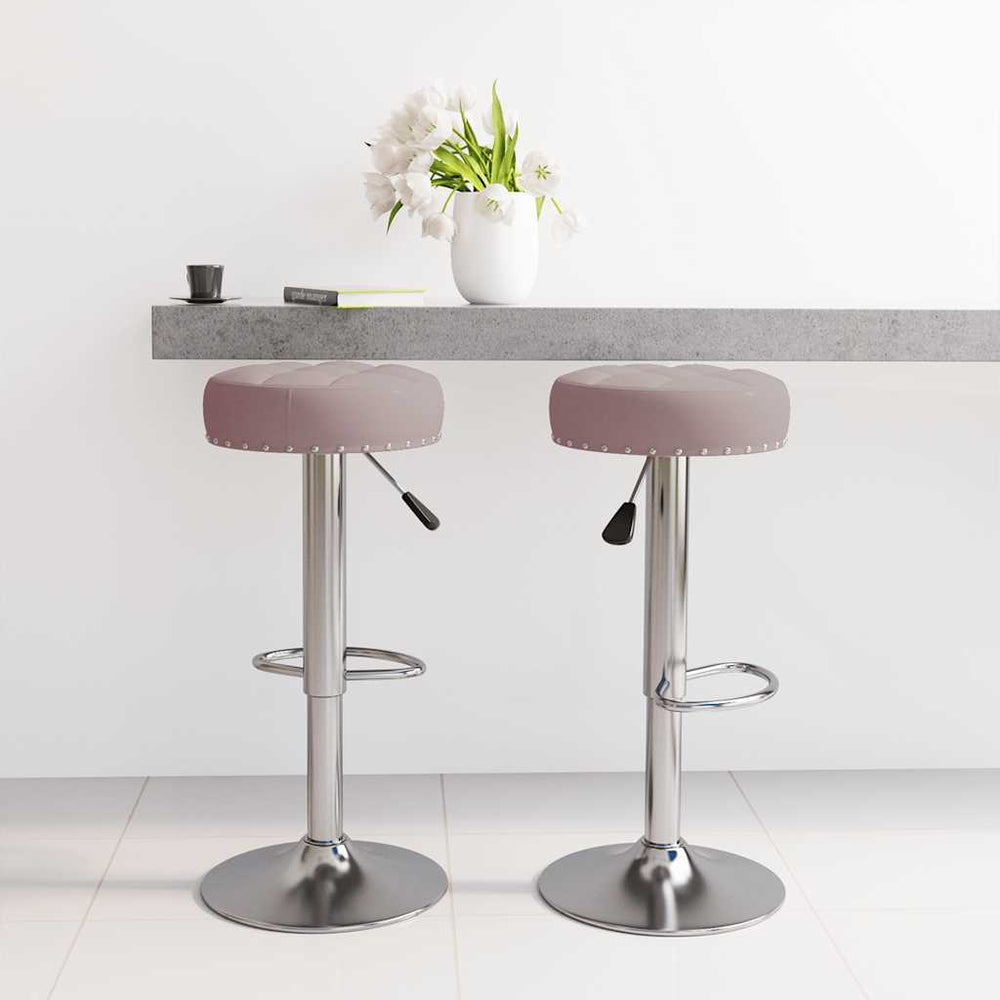 Bar stools, 2 pcs, taupe, fabric