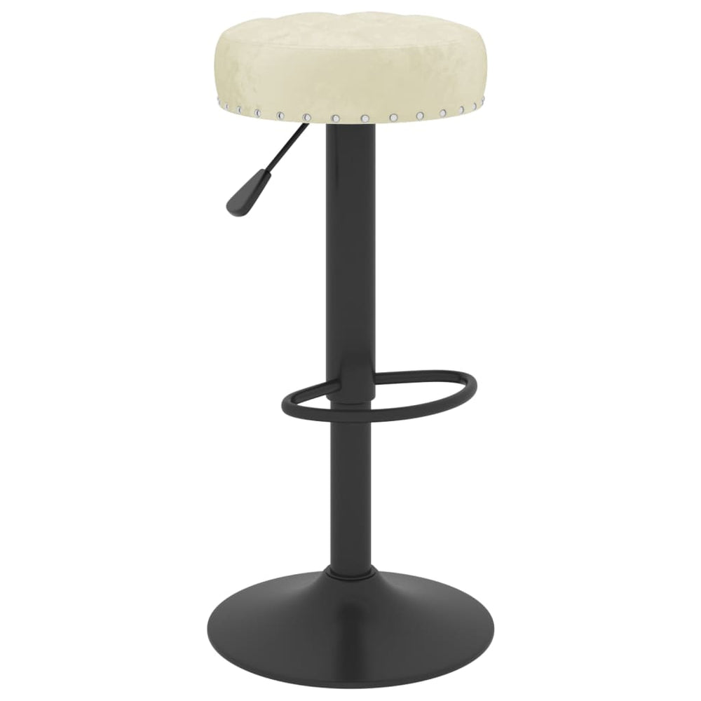 Bar stools, 2 pcs., cream, velvet
