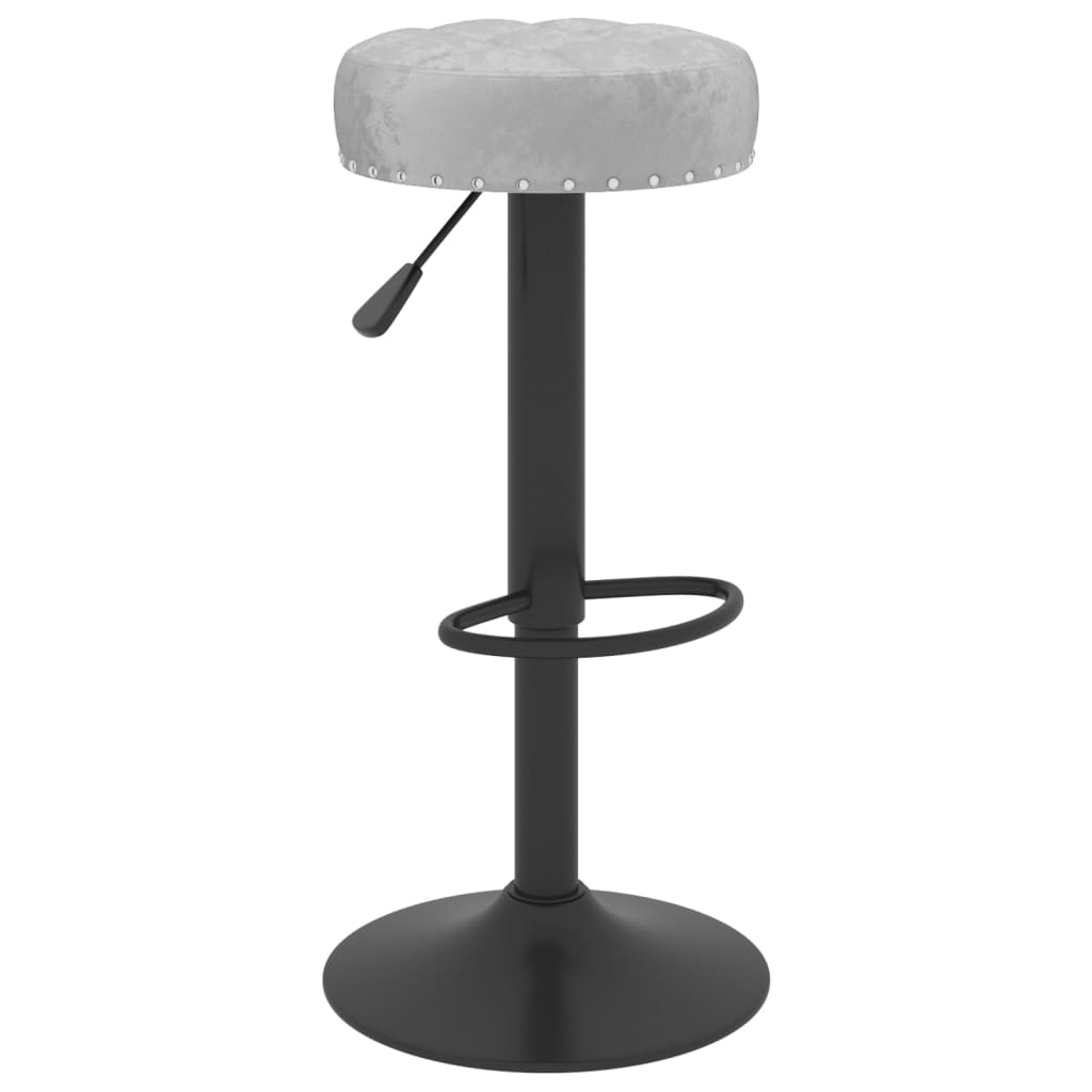Bar stools, 2 pcs, grey, velvet