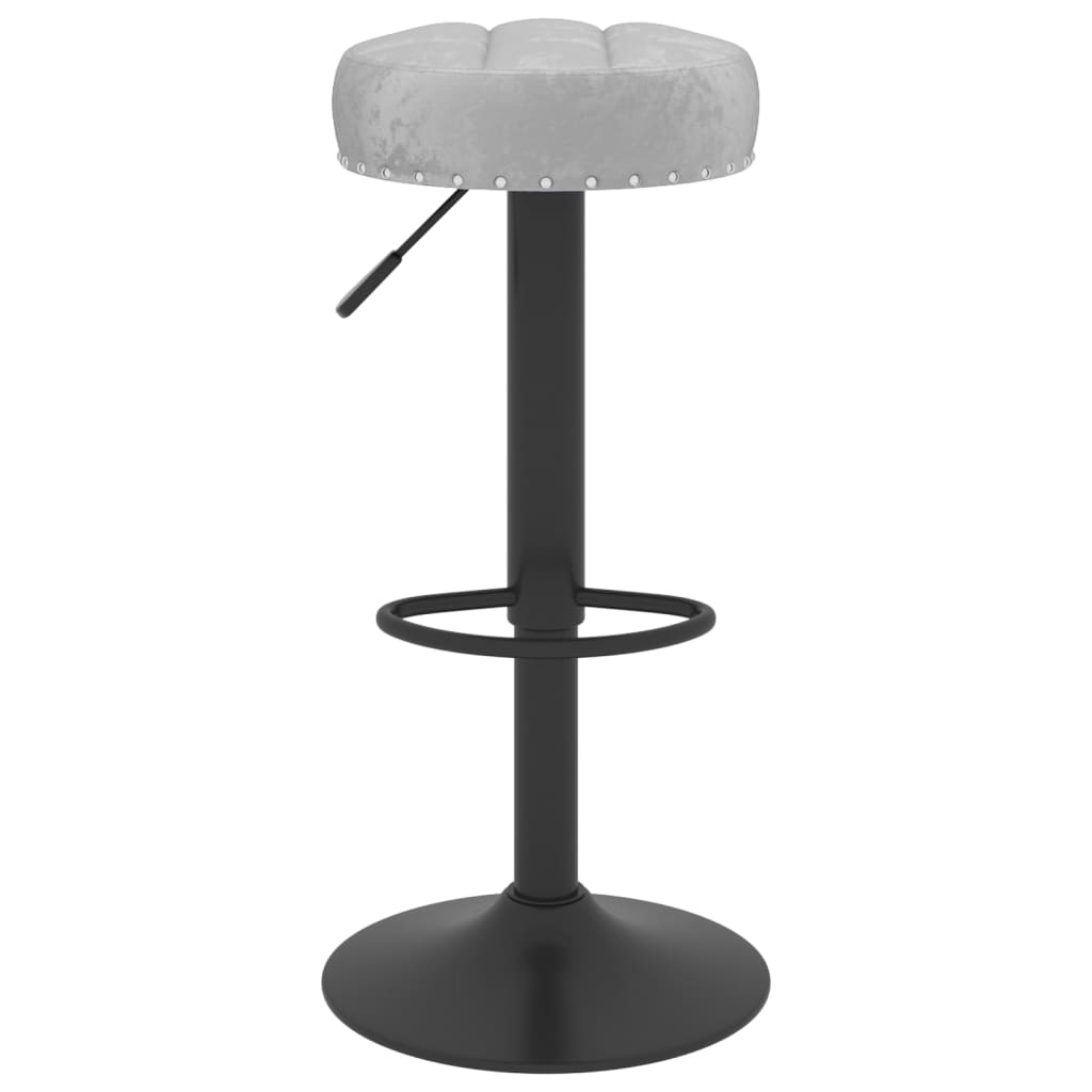 Bar stools, 2 pcs, grey, velvet