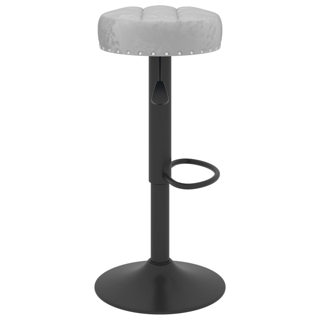 Bar stools, 2 pcs, grey, velvet