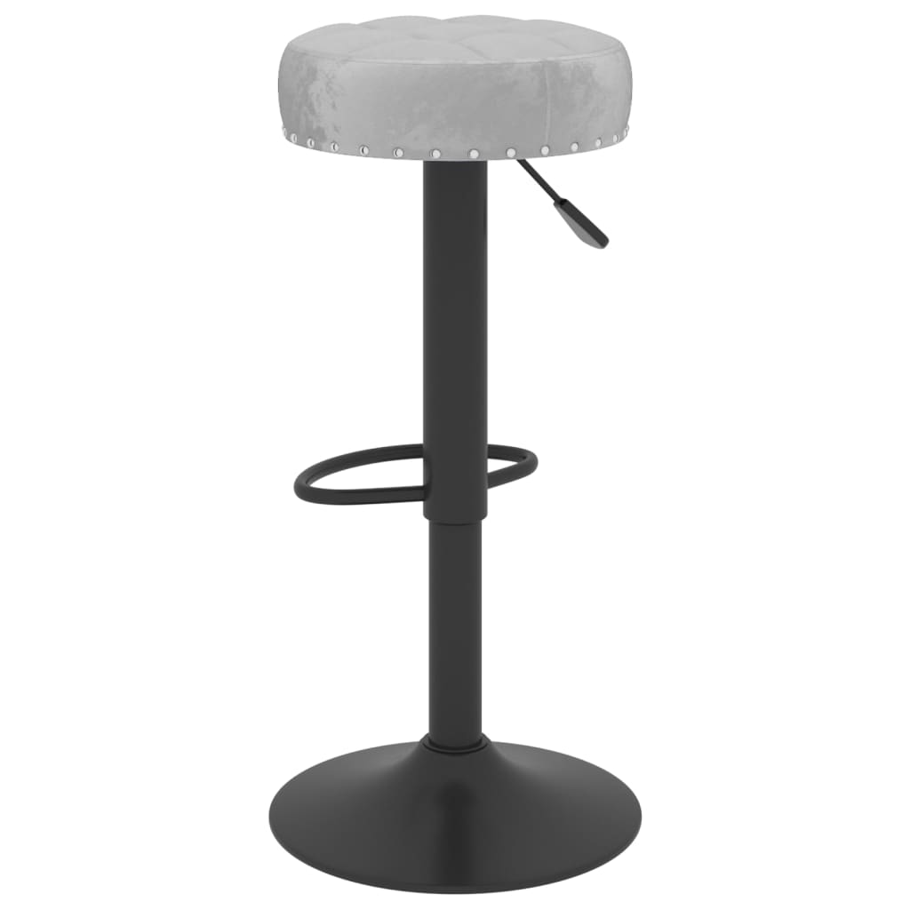 Bar stools, 2 pcs, grey, velvet