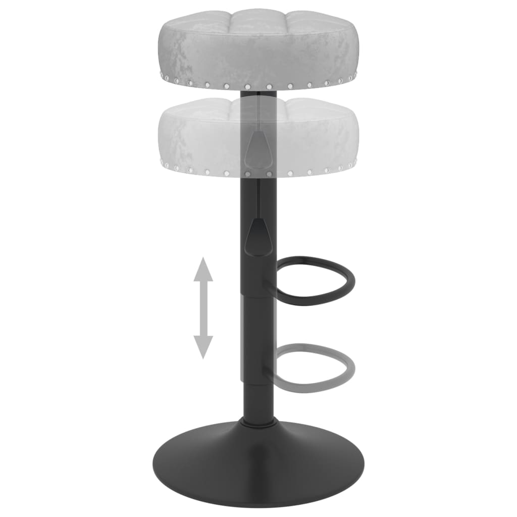 Bar stools, 2 pcs, grey, velvet