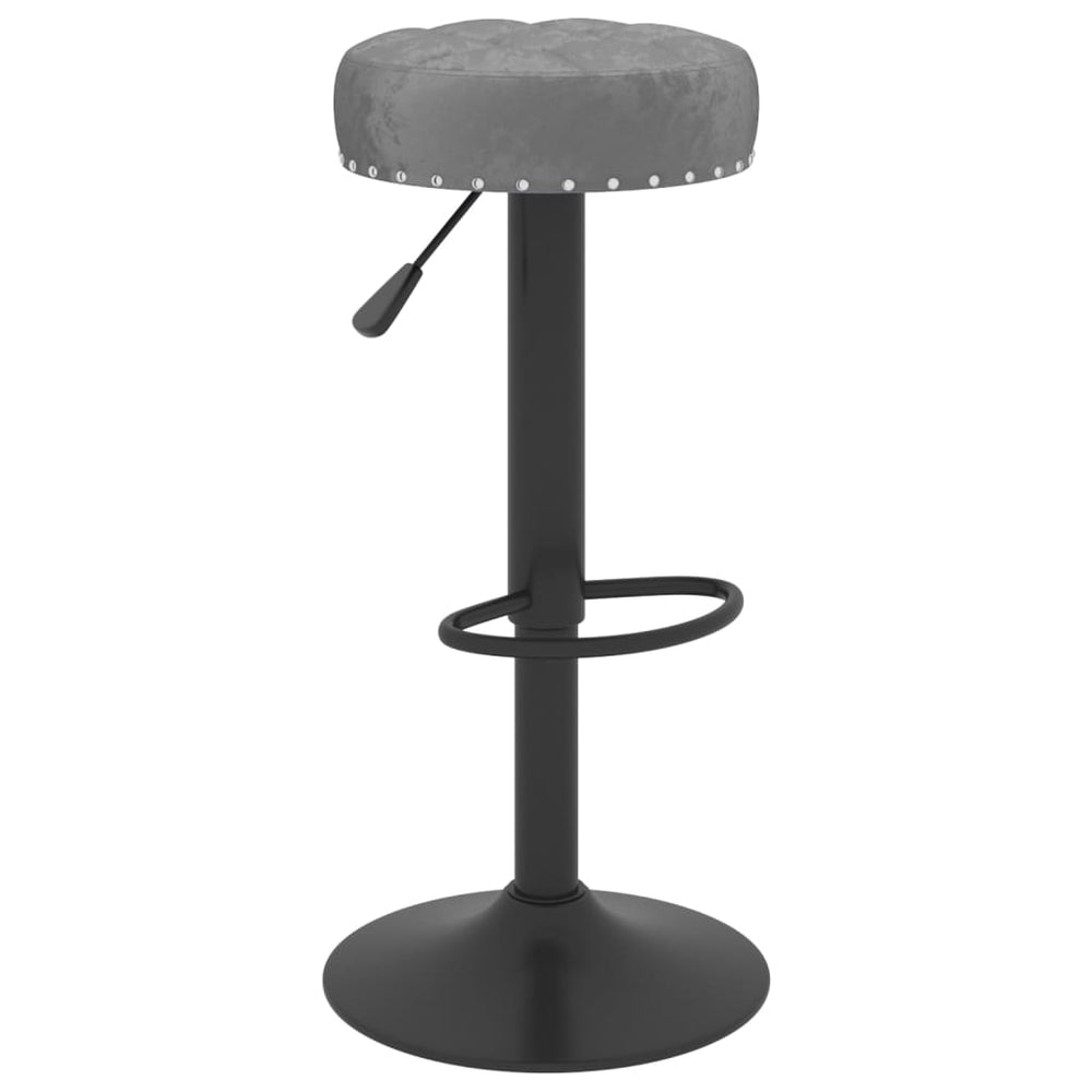 Bar stools, 2 pcs., dark grey, velvet