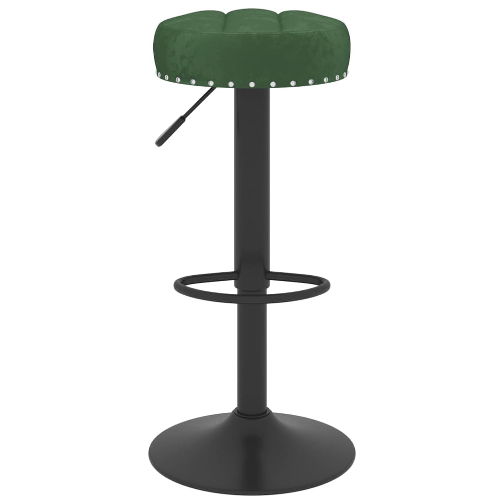 Bar stools, 2 pcs., dark green, velvet