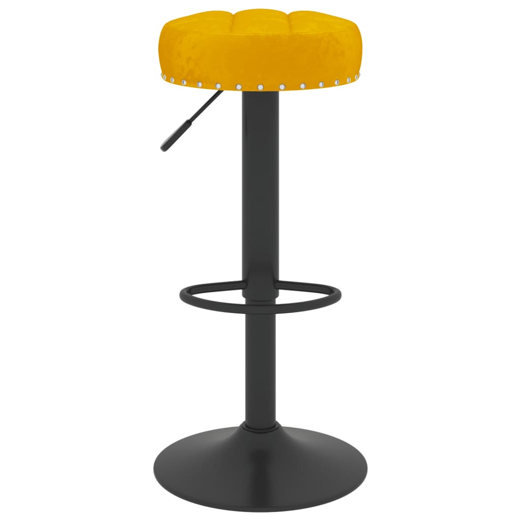 Bar stools, 2 pcs., mustard yellow, velvet