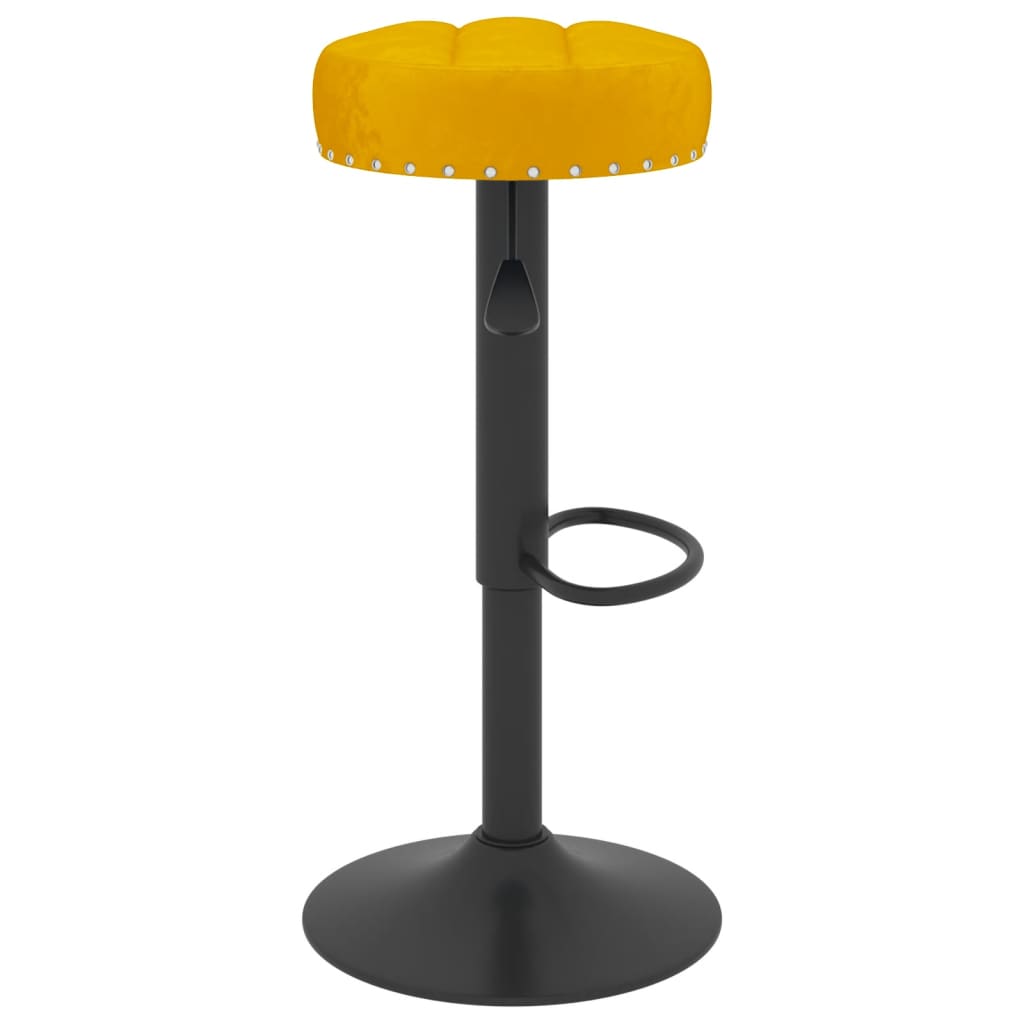 Bar stools, 2 pcs., mustard yellow, velvet