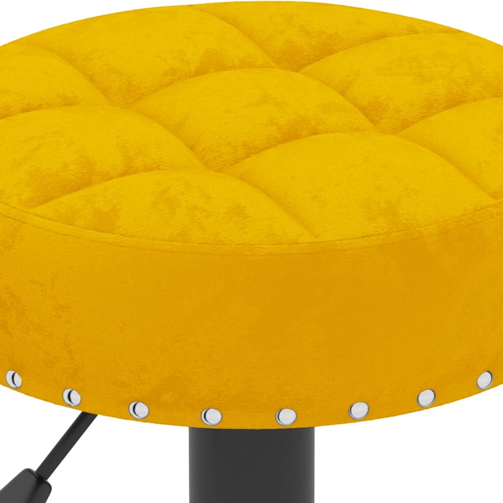 Bar stools, 2 pcs., mustard yellow, velvet