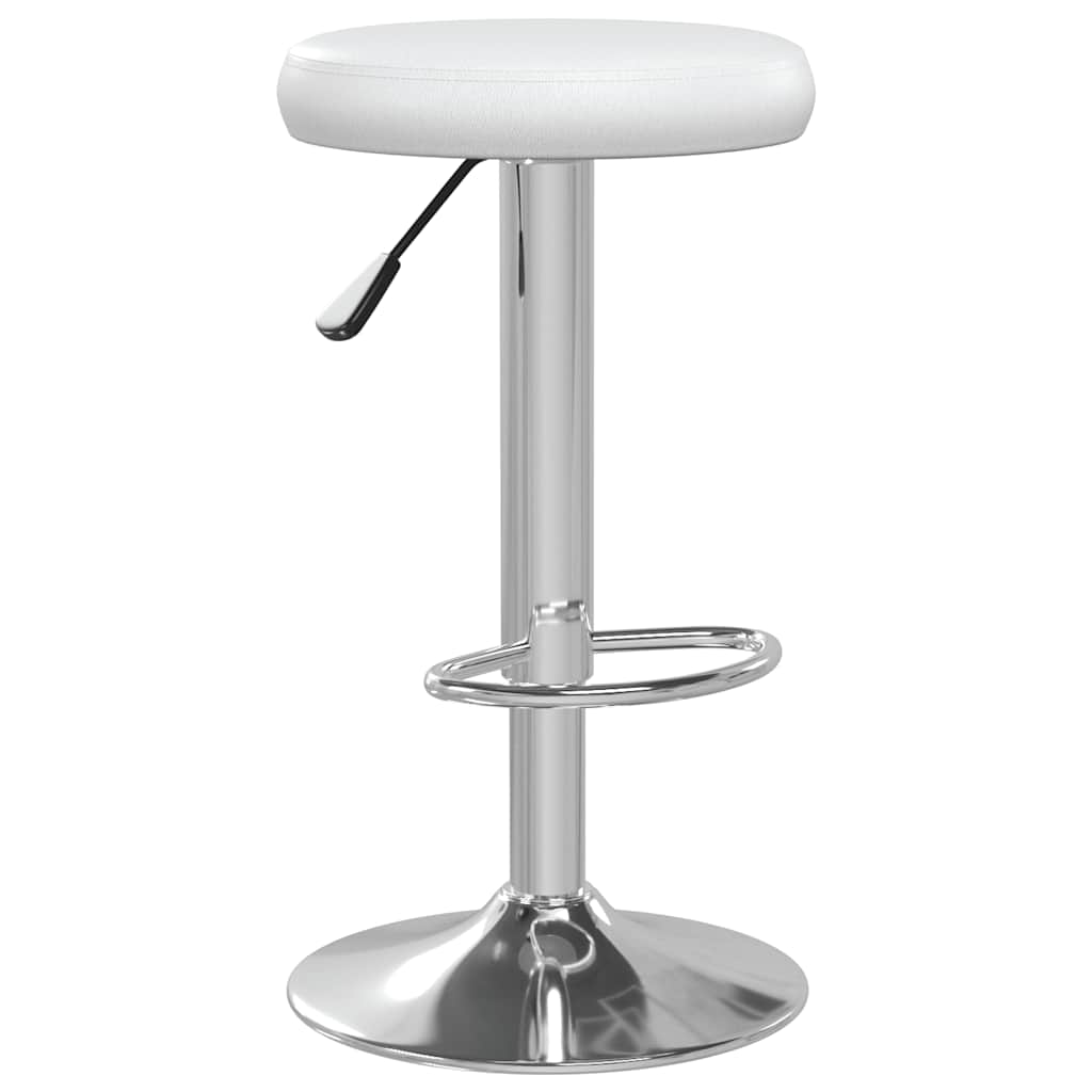 Bar stools, 2 pcs, white, artificial leather