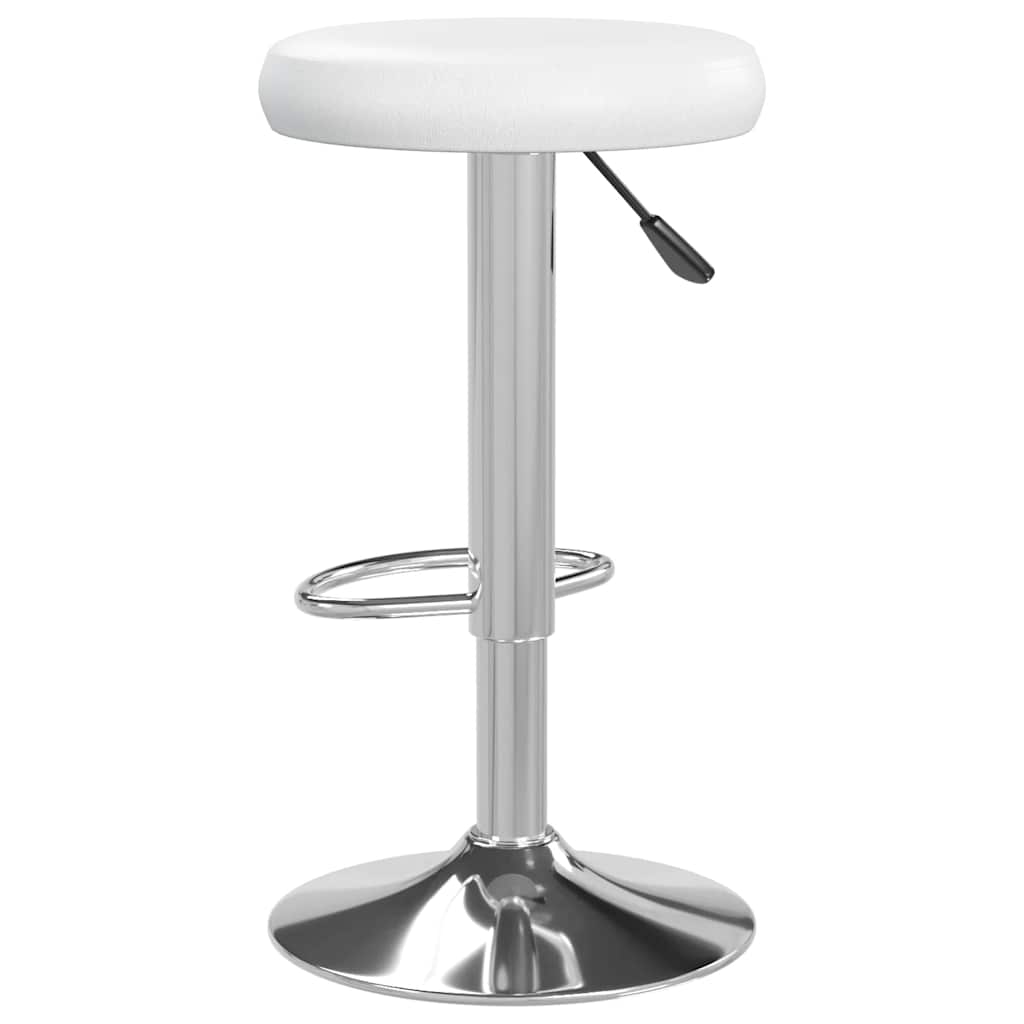 Bar stools, 2 pcs, white, artificial leather