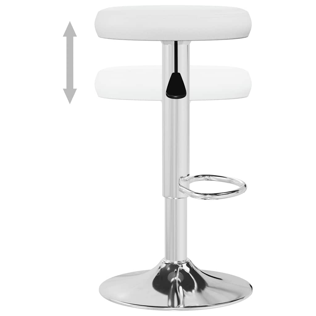 Bar stools, 2 pcs, white, artificial leather