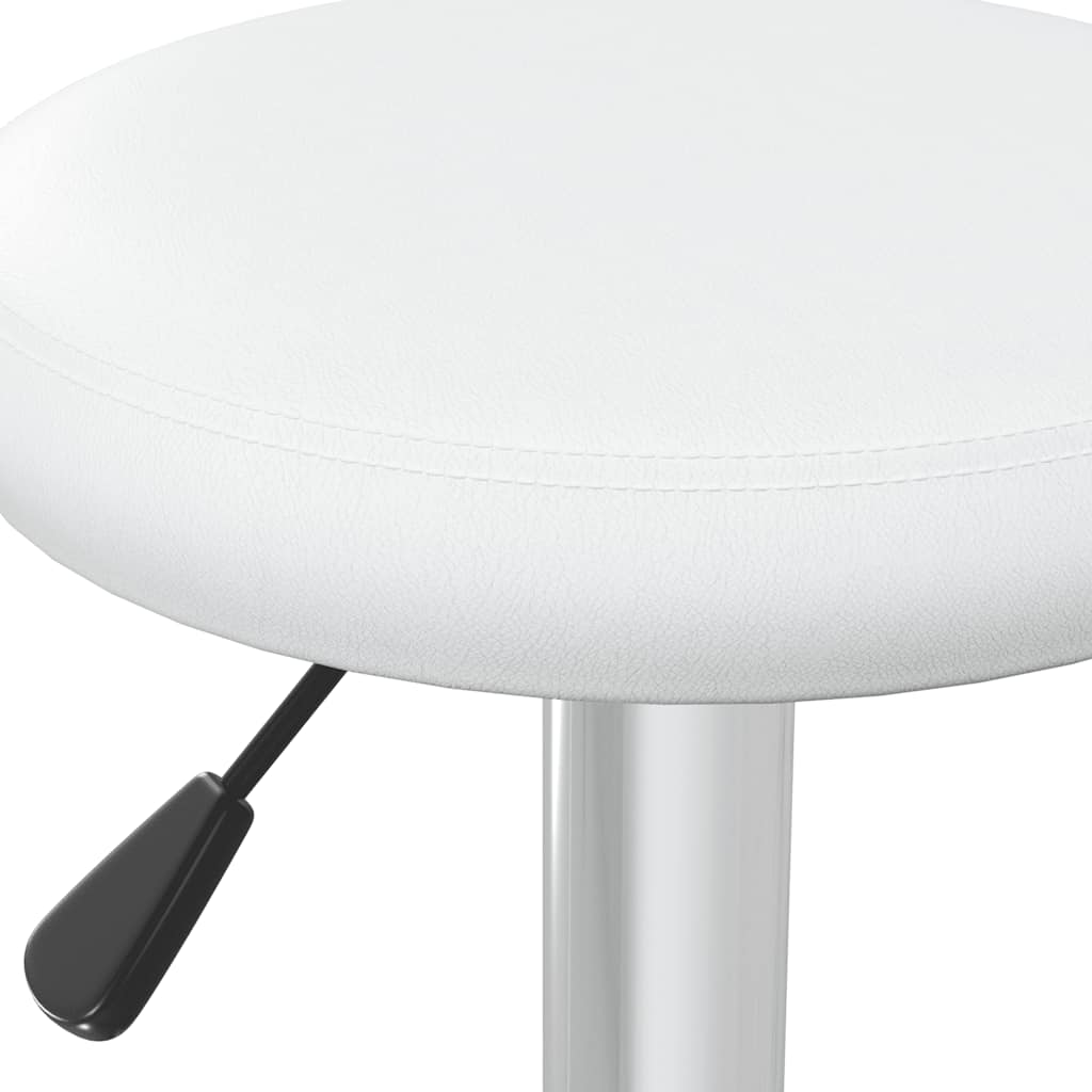 Bar stools, 2 pcs, white, artificial leather