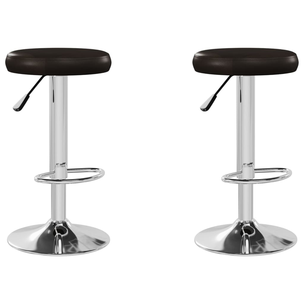 Bar stools, 2 pcs, brown, artificial leather