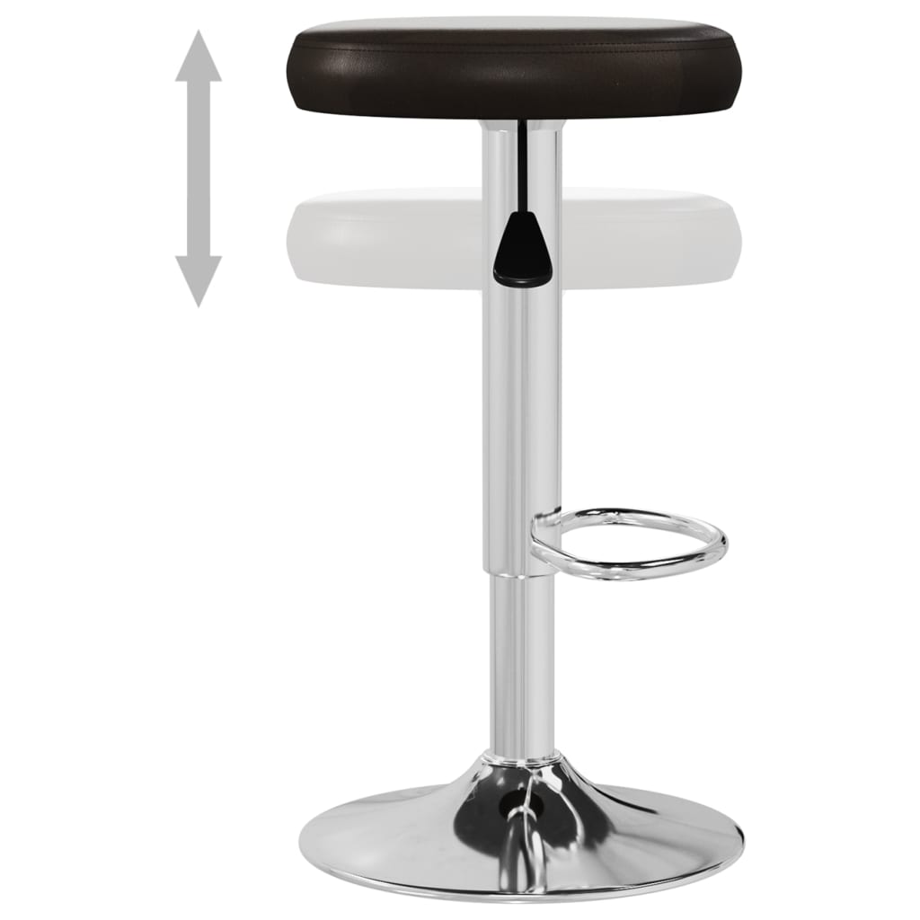 Bar stools, 2 pcs, brown, artificial leather