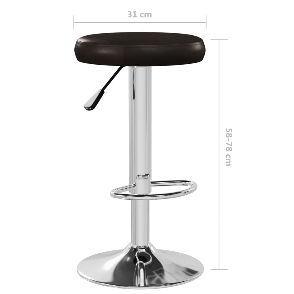 Bar stools, 2 pcs, brown, artificial leather