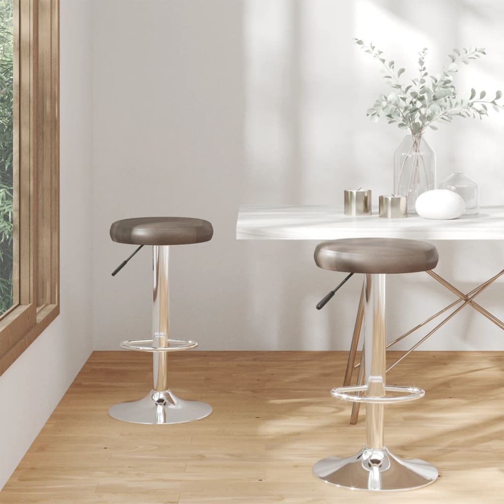 Bar stools, 2 pcs, brown, artificial leather