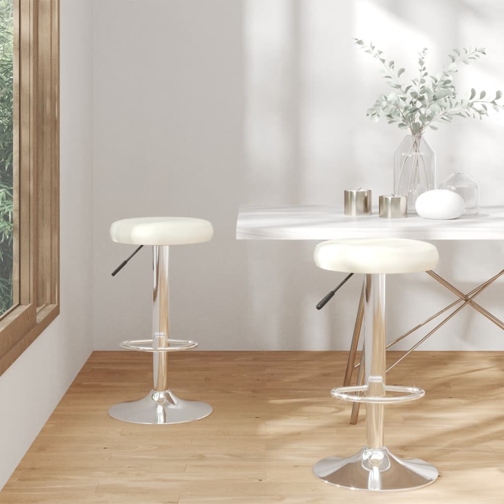 Bar stools, 2 pcs., cream, artificial leather