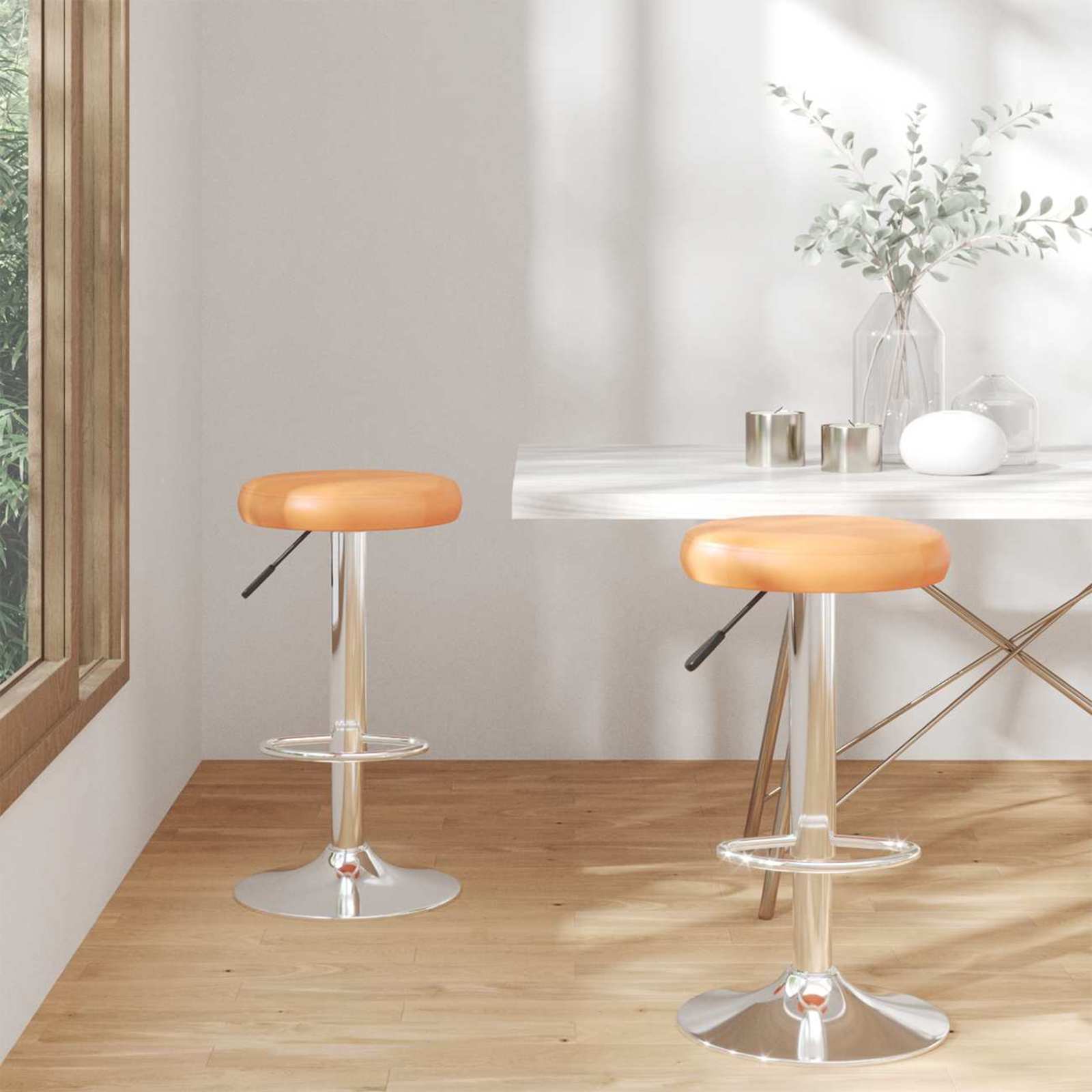 Baro taburetė 2 pcs Oranžinė 31 x 31 x 87 cm Dirbtinė oda