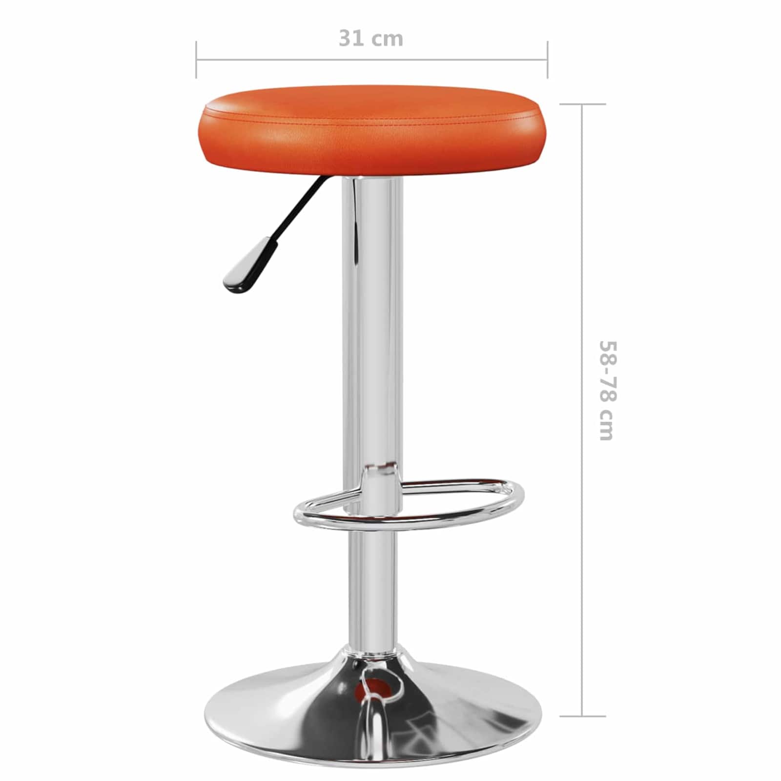Baro taburetė 2 pcs Oranžinė 31 x 31 x 87 cm Dirbtinė oda