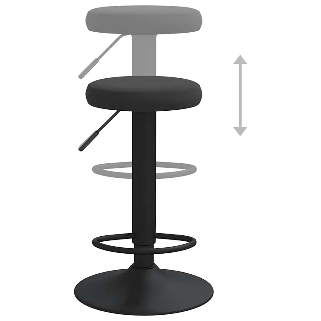 Bar stools, 2 pcs, black, velvet