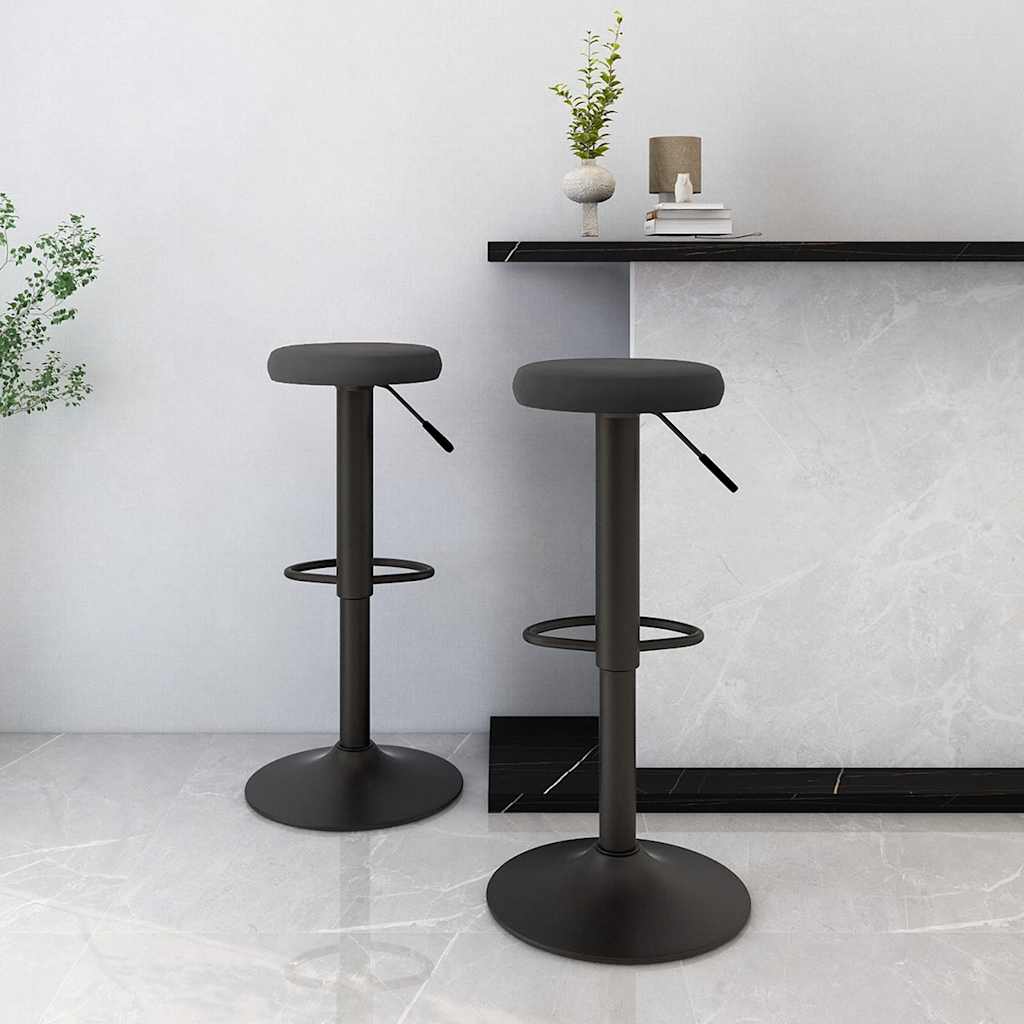 Bar stools, 2 pcs, black, velvet